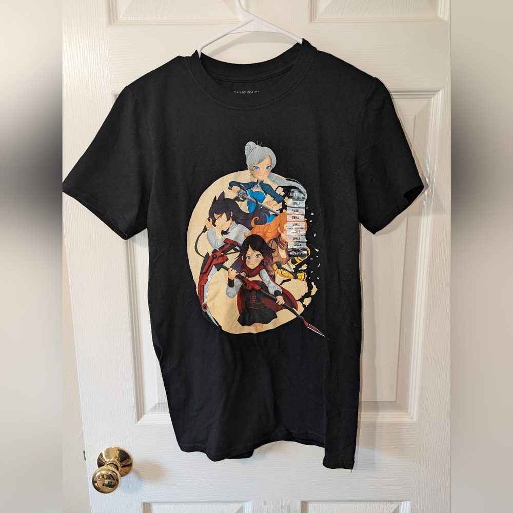 NWT small RWBY for fans by fans black anime T-shirt